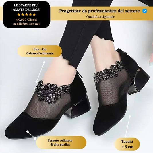 Scarpe Floreali con Tacco e suola comoda (T)