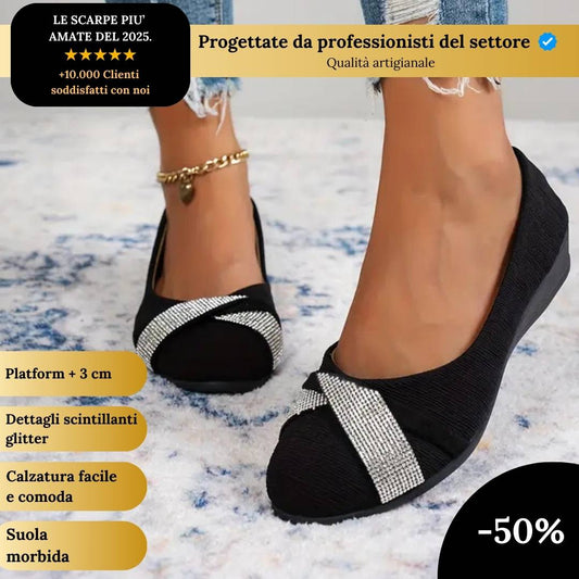 Scarpe KEIRA, Ballerine con platform e dettagli glitter