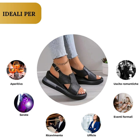 Scarpe PEGGY, in Ecopelle con platform alto
