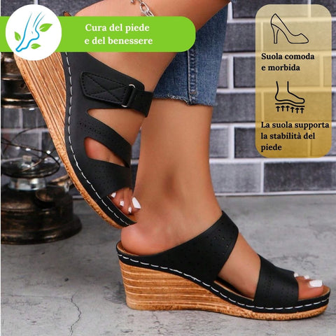 Sandali ALESSANDRA, artigianale con suola platform.