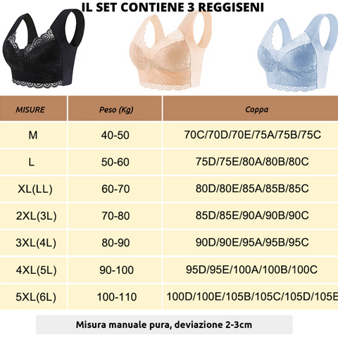 Set da 3 reggiseni in pizzo senza cuciture (TRASF)