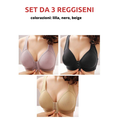 Set da 3 reggiseni push-up con chiusura frontale (TRASF)