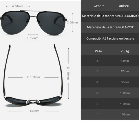 Set da 2 occhiali da sole polarizzati da uomo (TRASF)