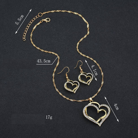 Set da 4 gioielli con tema cuore da donna (TRASF)