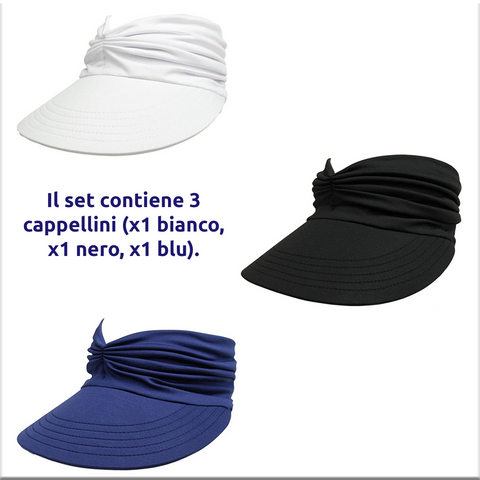 Elegante set da 3 cappellini leggeri da donna