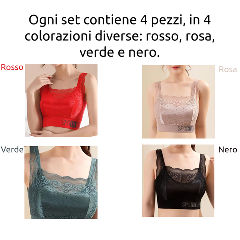 Incantevole set da 4 reggiseni sexy in pizzo