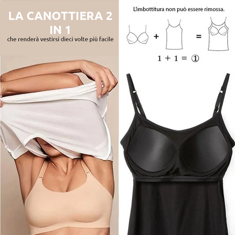 Set da 2 canottiere primaverili/estive con reggiseno incluso (TRASF)