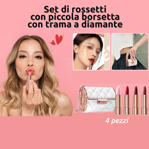 Kit Borsetta con 4 rossetti resistenti all'acqua